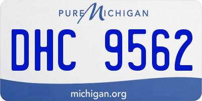 MI license plate DHC9562