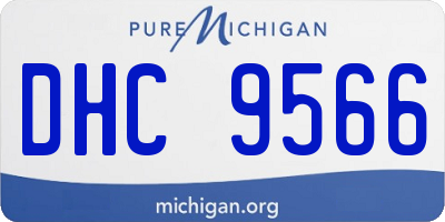 MI license plate DHC9566