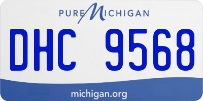 MI license plate DHC9568