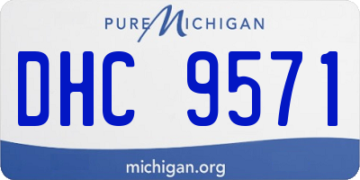 MI license plate DHC9571
