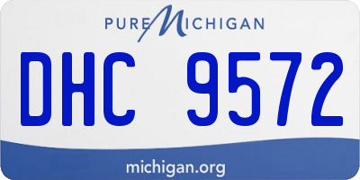 MI license plate DHC9572