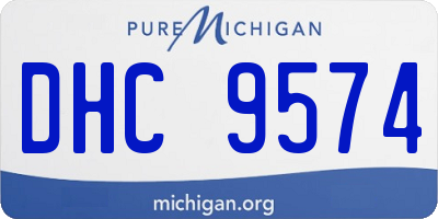 MI license plate DHC9574