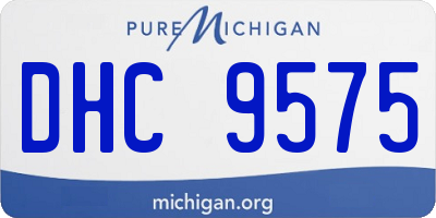 MI license plate DHC9575