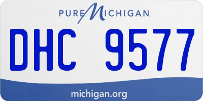 MI license plate DHC9577