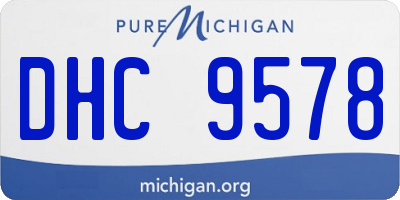 MI license plate DHC9578