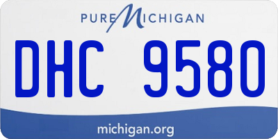 MI license plate DHC9580