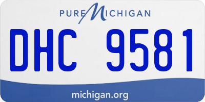 MI license plate DHC9581