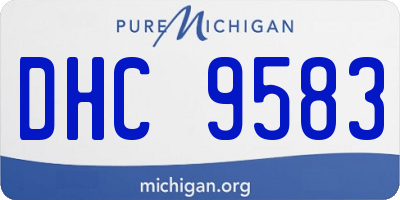MI license plate DHC9583