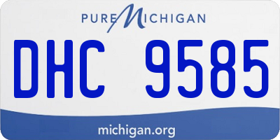 MI license plate DHC9585