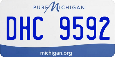 MI license plate DHC9592