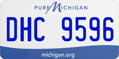 MI license plate DHC9596