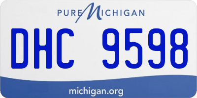 MI license plate DHC9598