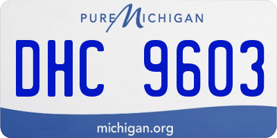 MI license plate DHC9603