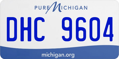 MI license plate DHC9604