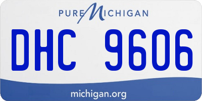 MI license plate DHC9606