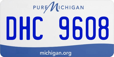 MI license plate DHC9608