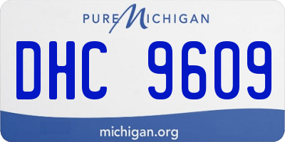 MI license plate DHC9609