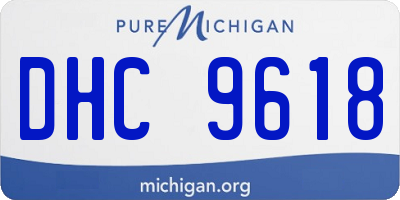 MI license plate DHC9618