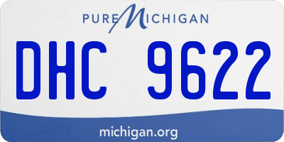 MI license plate DHC9622