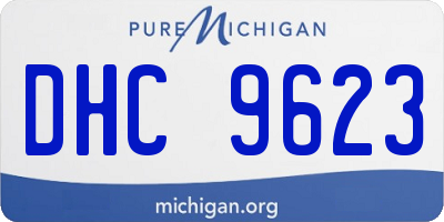 MI license plate DHC9623