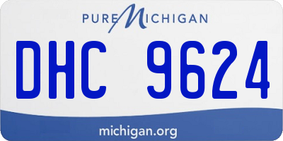 MI license plate DHC9624