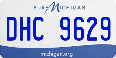 MI license plate DHC9629