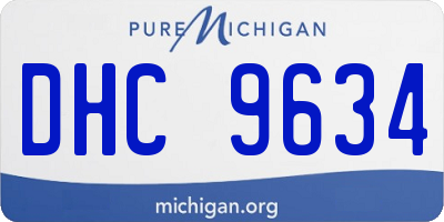 MI license plate DHC9634