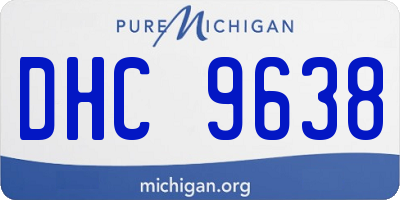 MI license plate DHC9638