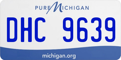 MI license plate DHC9639