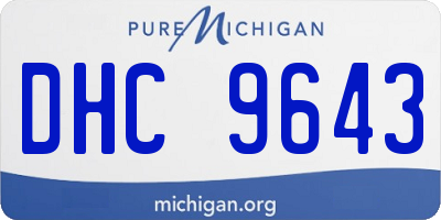 MI license plate DHC9643