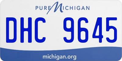 MI license plate DHC9645