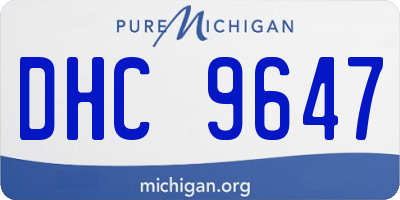 MI license plate DHC9647