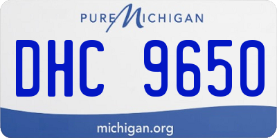 MI license plate DHC9650