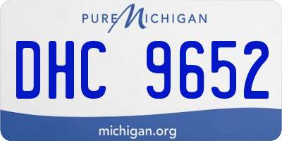 MI license plate DHC9652