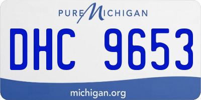 MI license plate DHC9653