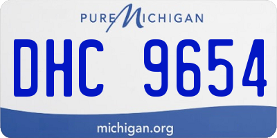 MI license plate DHC9654