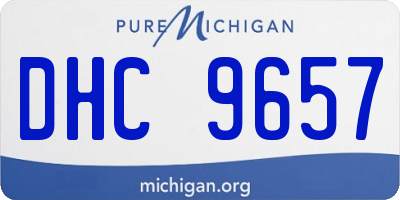 MI license plate DHC9657