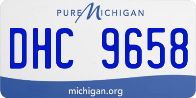 MI license plate DHC9658