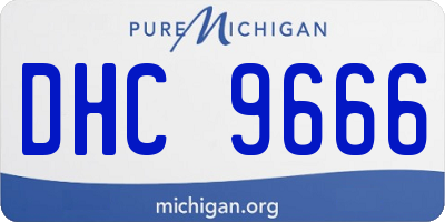 MI license plate DHC9666