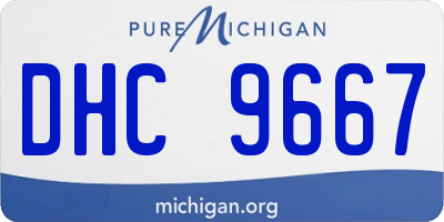 MI license plate DHC9667