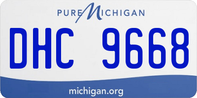 MI license plate DHC9668