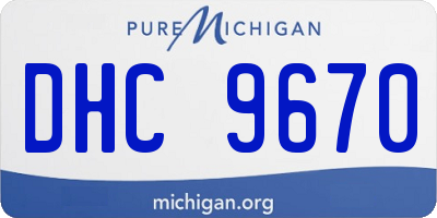MI license plate DHC9670