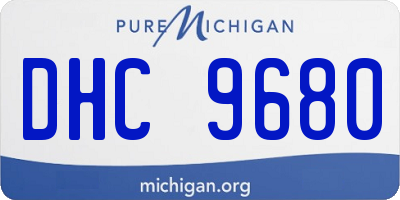 MI license plate DHC9680