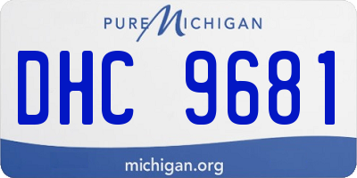 MI license plate DHC9681