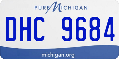 MI license plate DHC9684