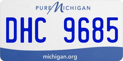 MI license plate DHC9685