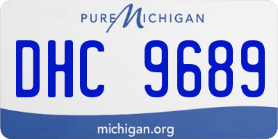 MI license plate DHC9689