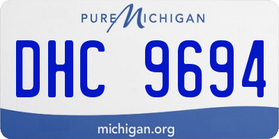 MI license plate DHC9694