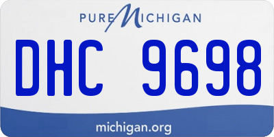 MI license plate DHC9698