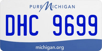 MI license plate DHC9699